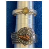 VBB213 A Vintage 925 Ring & a Unique 925 Stamped Ring