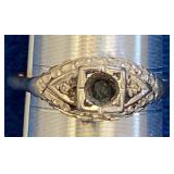 VBB523 Vintage 14k Gold Art Deco Style Semi-mount Ring 