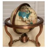 MCJ020 Table Top Pearl Ocean Gemstone World Globe With Copper Tripod Stand