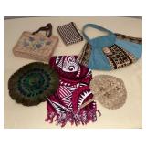 MCJ046 Peacock Feather Fan, Fijian Tapa Kapa Bag, Pareo & More!
