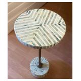 MCJ067 Small Side Accent Plant Table With Shell Inlay Design 