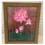 MCJ076 Framed Original Painting Of Lotus Flowers 