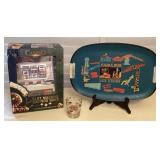 MCJ129 Las Vegas Tray, Shot Glass & Toy Slot Machine