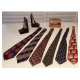 MCJ150 Men’s Ties, Cigar Box & Brass Golf Club Bookends 