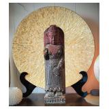 FHM046 - Impressive Burmese/Myanmar Carved Wood Female Nat Spirit Temple Figure