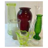 FHM049 - Vintage Glass Vase & Uranium Creamer Collection 