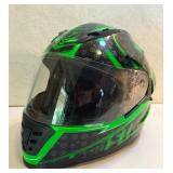 FHM062 - Speed & Strength SS1600 Sure Shot Full Face Helmet w/ Drop Down Sun Visor Green