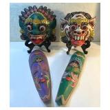 FHM065 - Four 1980’s Hand Crafted Bali Masks 