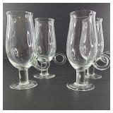 FHM084 - Irish Coffee Glasses Hand Blown Stemmed Vintage