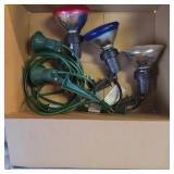 FHM090 - 5 Outdoor Waterproof Spike Flood Light Mounts. 3 with Flood Light Bulbs.