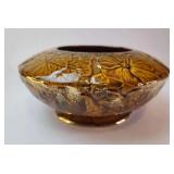 FHM133 - Distinctive Mid-Century California Pottery Floral Centerpiece Bowl dated 1961 - Signed LH