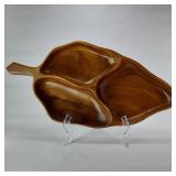 FHM135 - Large Hand Carved Monkey Pod Wood Tray - Serving Tray - 20" Long