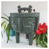 FHM136 - Bold James Mont Style Ice Bucket Large Version 14" Tall and 12" Diameter - Tiki Inspired