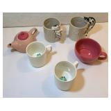 FHM151 - Lot of Unique Animal Style Mugs + Pink Tea Cup Set 