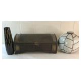 FHM171 - Tranquil Home Decor - Woven Chest and Two Vases