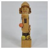 FHM212 - Charming 1979 Russian Handcrafted Wooden Folk Art Figurine – Woodcutter / Peasant Figure