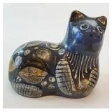 FHM213 - Mexican Tonalá Folk Art Pottery Cat - Hand Painted