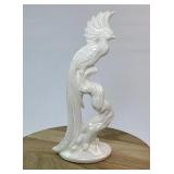 FHM215 - Vintage-Style Pearlized Ceramic Phoenix Bird Figurine - Mid-Century Décor