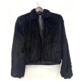 FHM234 - Black Mink Fur Bomber Jacket