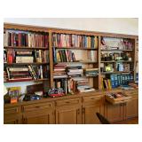 50 linear feet of books in several rooms, military, autos, documentaries, Mercedes Benz manuals, magazines