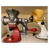 Collection of vintage meat grinders