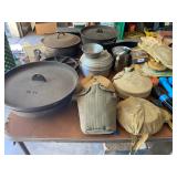 Camping equipment, cast iron and aluminum