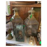 2 Antique Turkish lanterns 1940s Shepperd Oil Co