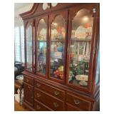 China Cabinet mahogany, lighted with glass shelves