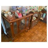 Antique Oak Cabinet filled with beautiful items