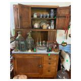 Antique Oak Hoosier work station cabinet