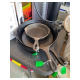 Cast iron skillets by Wagner and Lodge