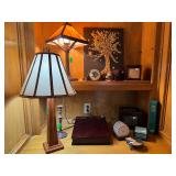Table Lamps, Frank Lloyd Wright style, Tree of Life artwork, Sessions clock