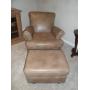 Tan Leather chair & Ottoman