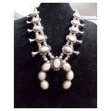 Squash Blossom Necklace with Mother of Pearl