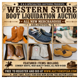 Western store boot liquidation auction all NEW merchandise Arlington TX