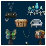Broadmoor Online Estate Auction - Sterling Jewelry & Costume Jewelry, Stained Glass, Wicker Furnitur