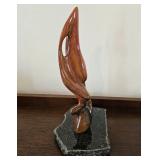 Clement Lemieux - Wood & Granite Sculpture, titled "Coeur d