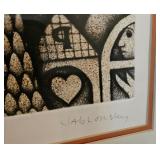 "The Tightrope Walker" LTD ED., hand-signed etching by American artist Carolyn Jablonsky.