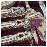 Vintage GEORG JENSEN Denmark Sterling Silver Flatware Set, 81 pieces, ACORN pattern. (Never Used)
