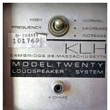 Pair of vintage KLH Model Twenty Loudspeaker Acoustic Suspension Speakers.