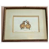 Framed "Serenity" by renowned Ojibwe artist Norval Morrisseau (1932-2007), hand-signed.
