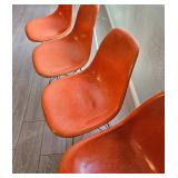 Eames for Herman Miller set of 4 molded fiberglass & chrome chairs, fantastic, authentic condition.