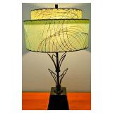 MCM Atomic Table Lamp with Two-Tiered Fiberglass Shade.