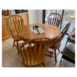 Oak Dining Table, 4 Chairs 