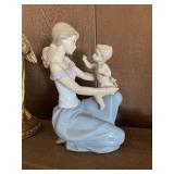 Lladro #6705 “One For You, One For Me” Porcelain Woman w Baby
