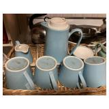 Coffee set for Blue Heaven dishes.  Large box of Blue Heaven dishes not shown