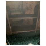 small wall hanging shelf; also unshorn is pr of small bookcases