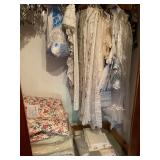 vintage curtains and coverlets