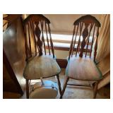 pair of cottage chairs w/ paint decoration