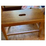 several oak benches